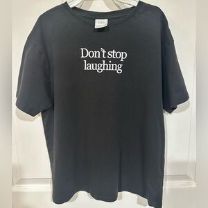 Zara Black Tee with White Text